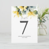 Tischnummer Wasserfarbener Hibiskus (Stehend Vorderseite)