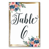 Tischnummer Wasserfarbenfloral 6 (Rückseite)