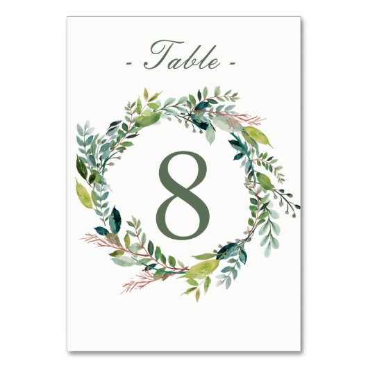 Tischnummer Watercolor (Rückseite)