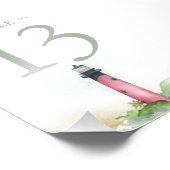 Tischnummer Watercolor Beach Hochzeit 4x6 Fotodruck (Ecke)