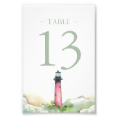 Tischnummer Watercolor Beach Hochzeit 4x6 Fotodruck (Vorne)