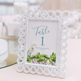 Tischnummer Watercolor Beach Hochzeit 4x6 Fotodruck