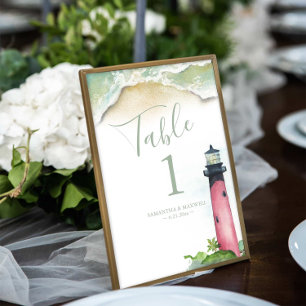 Tischnummer Watercolor Beach Hochzeit 4x6 Fotodruck