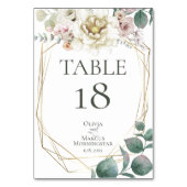 TISCHNUMMER | Watercolour Ivory Blush Blumen (Rückseite)