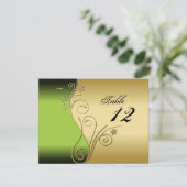 Tischnummer Wedding Card - Classy Green & Gold (Stehend Vorderseite)