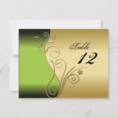 Tischnummer Wedding Card - Classy Green & Gold (Rückseite)