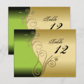 Tischnummer Wedding Card - Classy Green & Gold (Vorne/Hinten)