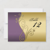 Tischnummer Wedding Card - Klassisch Lila & Gold (Rückseite)