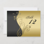 Tischnummer Wedding Card - Klassisches Black & Gol (Rückseite)