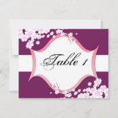 Tischnummer Wedding Card - Sangria Weiße Blüten (Rückseite)