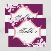 Tischnummer Wedding Card - Sangria Weiße Blüten (Vorne/Hinten)