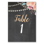 Tischnummer Wedding Coral Peach Blume Floral (Vorderseite)