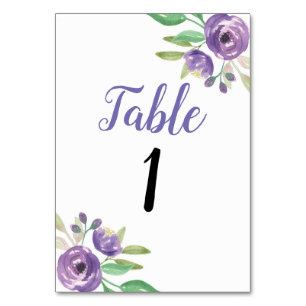 Tischnummer Wedding Garden Lila Blume Florenz