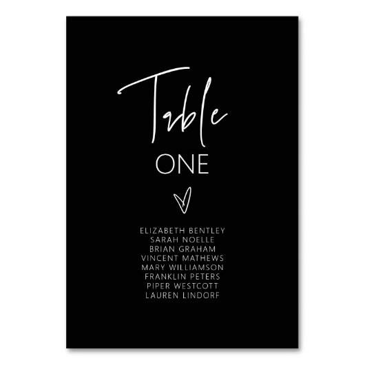 Tischnummer Wedding Guest Seating Card G400 (Vorderseite)