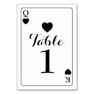 Tischnummer Wedding K Q Ace Hört spielen Karten