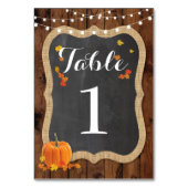 Tischnummer Wedding Rustic Wood Fall Pumpkin (Vorderseite)