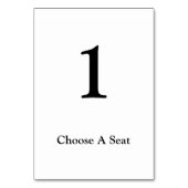 Tischnummer Weiß/Schwarz (Vorderseite)