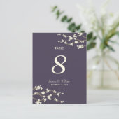 Tischnummer Weißer Sakura Kirschblüten Postkarte (Stehend Vorderseite)