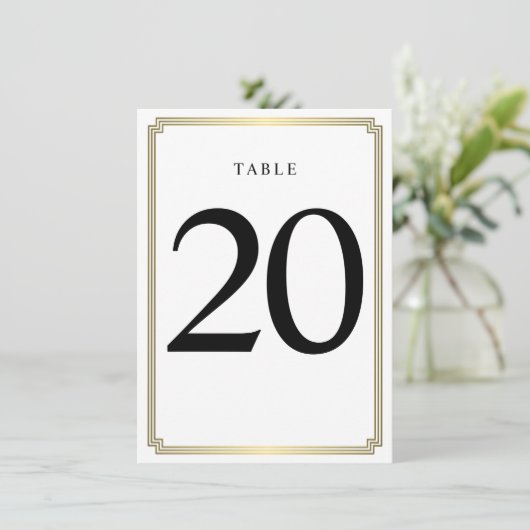 Tischnummer "White and Gold" (Stehend Vorderseite)