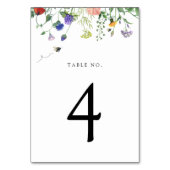 Tischnummer Wildblume und Bienen (Rückseite)