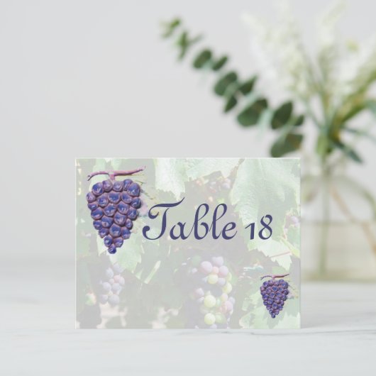 Tischnummer Wine Country Wedding (Stehend Vorderseite)