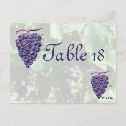 Tischnummer Wine Country Wedding (Rückseite)