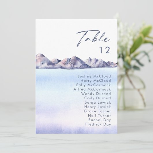 Tischnummer Winterbergkarte (Stehend Vorderseite)