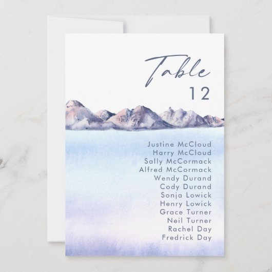 Tischnummer Winterbergkarte (Rückseite)