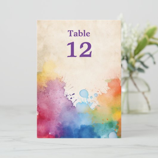 Tischnummer-Zeichen für Fuchsfarbe Einladung (Stehend Vorderseite)