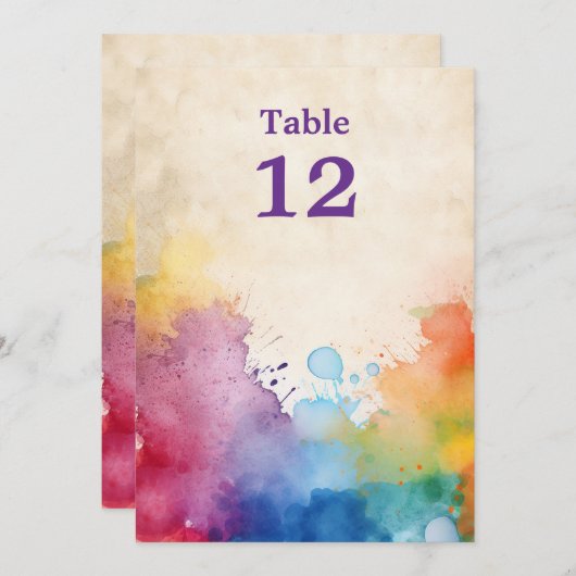 Tischnummer-Zeichen für Fuchsfarbe Einladung (Vorne/Hinten)