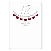 Tischnummer zum 40. rubinischen Hochzeitstag (Vorderseite)