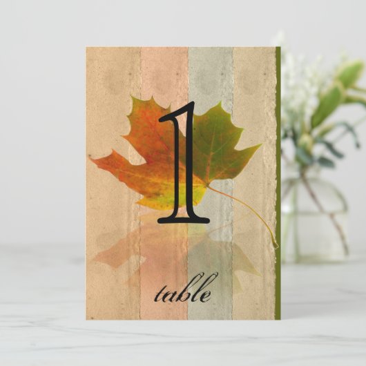 Tischnummer zum Fall Ahornleder (Stehend Vorderseite)