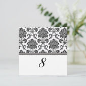 Tischnummer zum Schwarzweiß-Damast-Empfang (Stehend Vorderseite)