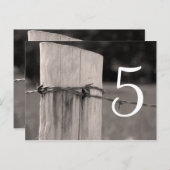 Tischnummer zur Hochzeit im ländlichen Raum (Vorne/Hinten)