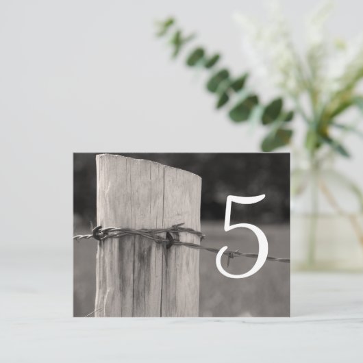 Tischnummer zur Hochzeit im ländlichen Raum (Stehend Vorderseite)