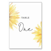 Tischnummer zur Hochzeit von Sonnenblumen (Rückseite)