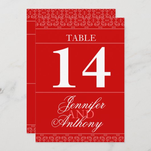 Tischnummern (Vorne/Hinten)