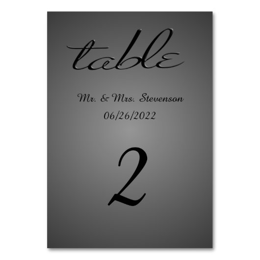 Tischnummern (Rückseite)