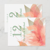 Tischnummern - Abstrakte Blume - Orangefeis (Vorne/Hinten)