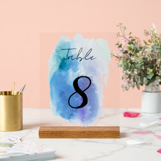 Tischnummern Acrylschild (Hochzeit)
