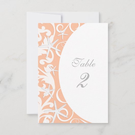 Tischnummern am weißen Korallenstrand (Rückseite)