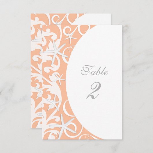 Tischnummern am weißen Korallenstrand (Vorne/Hinten)