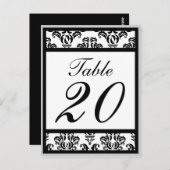 Tischnummern an der Damaske (schwarz/silber/weiß) (Vorne/Hinten)