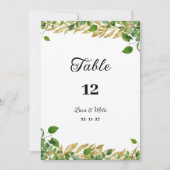 Tischnummern aus botanischem Grün (Vorderseite)