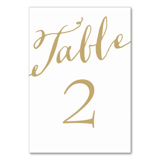 Tischnummern aus der Gold- und Weißkalligraphie (Rückseite)