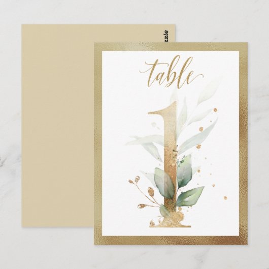 Tischnummern aus Grünblättern, Tabelle 1 (Vorne/Hinten)