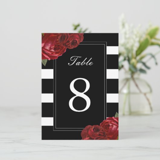Tischnummern aus Schwarz und Weiß (Stehend Vorderseite)