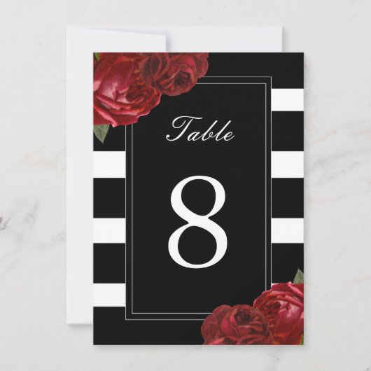 Tischnummern aus Schwarz und Weiß (Vorderseite)