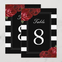 Tischnummern aus Schwarz und Weiß