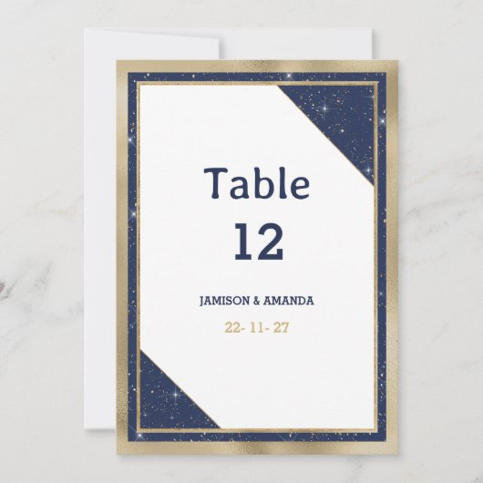 Tischnummern aus weißem Goldmedaille mit blauem Gl (Vorderseite)